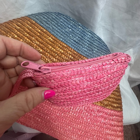 Liz Claiborne multi colored straw Oversized Fish Beach Bag - Picture 8 of 13